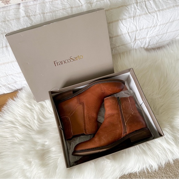 🤎 FRANCO SARTO 🤎 Horrace Bootie 7.5M Cognac - Picture 11 of 11